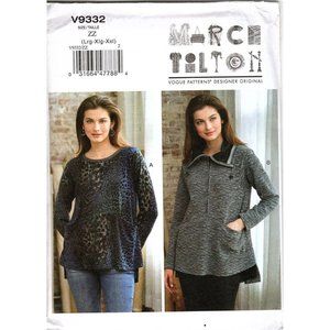 Vogue V9332 Misses L to XXL Marcy Tilton Pullover Tops UNCUT Sewing Pattern